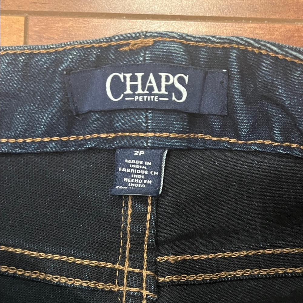 Chaps Women's Dark Blue Madden Straight Jeans Size 2P - Picture 2 of 10